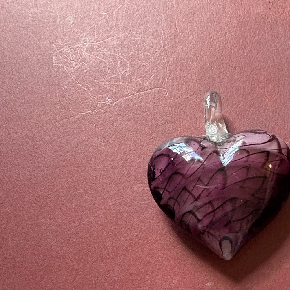 Purple Heart Glass Art Piece